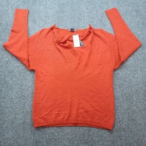 Chelsea & Theodore Fiery Orange 100% Cashmere Cowl Neck Sweater NWT M